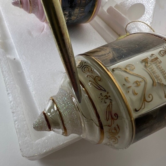 Vintage Thomas kinkade bradford editions heirloom glass ornaments 3 *read descri - Picture 7 of 10